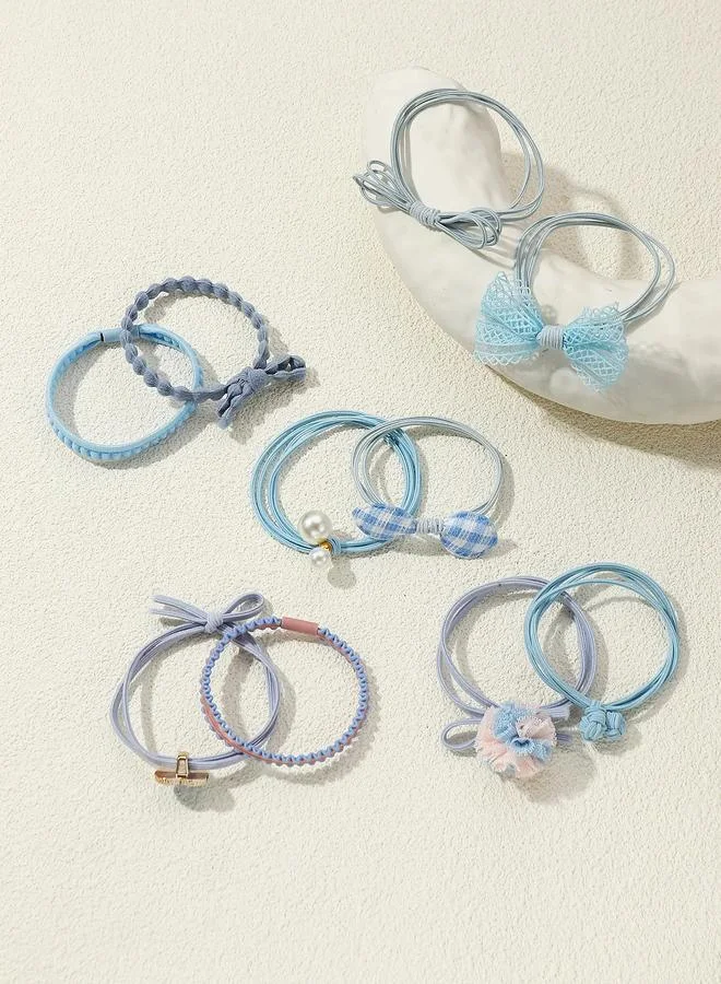 Take Two  Set of 10 - Bow Detail Hair Ties for Women | Best Price UAE