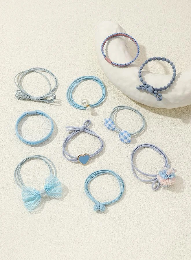 Take Two  Set of 10 - Bow Detail Hair Ties for Women | Best Price UAE