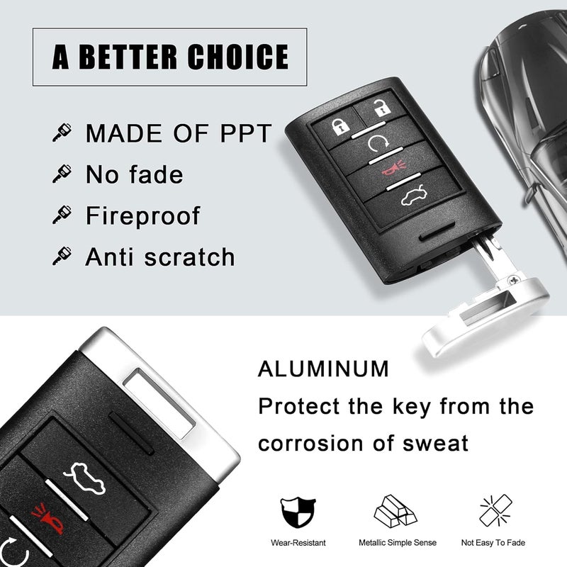 VOFONO Keyless Entry Remote Smart Key fob Compatible with Cadillac STS/CTS 2008-2013 - Image 4