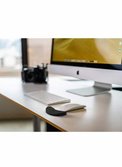 KASTWAVE 2 PCS Ergonomic Gliding Palm Rest, Soft Cooling Material, Sliding Wrist Pad That Moves with Your Mouse for Office, Computer, Laptop, Mac, Easy Typing Pain Relief Wrist Rest (Black, Silver Gray)  - Image 3