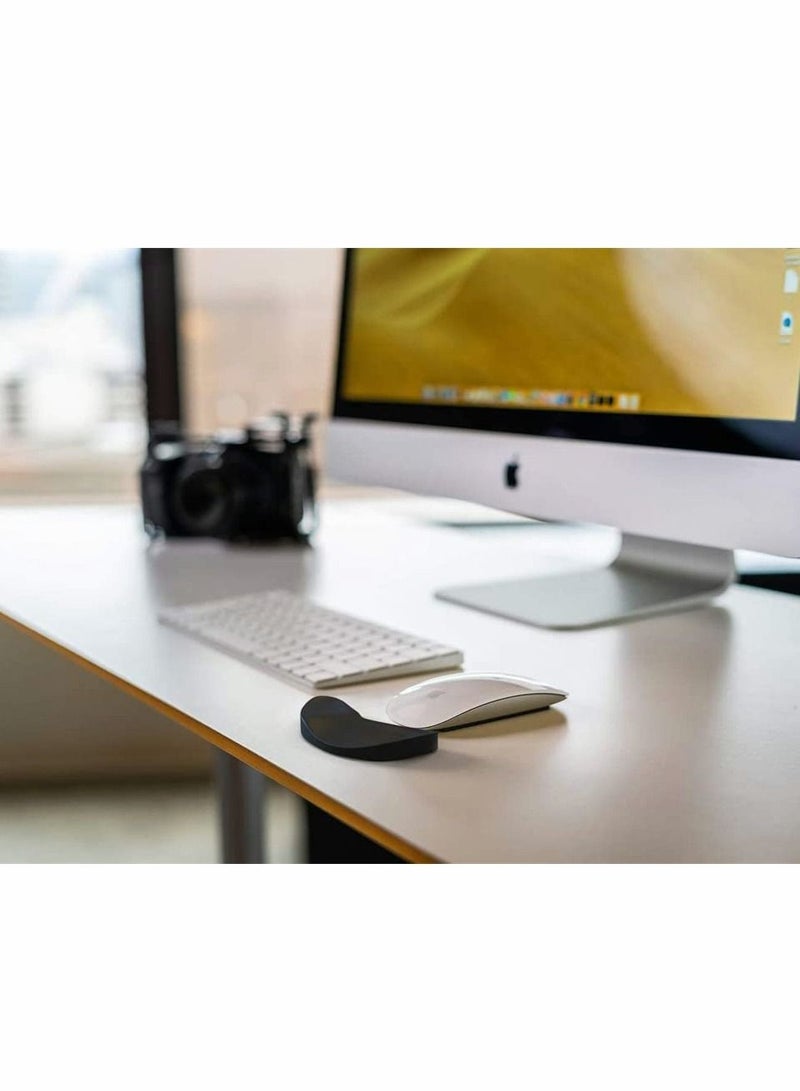 KASTWAVE 2 PCS Ergonomic Gliding Palm Rest, Soft Cooling Material, Sliding Wrist Pad That Moves with Your Mouse for Office, Computer, Laptop, Mac, Easy Typing Pain Relief Wrist Rest (Black, Silver Gray)  - Image 3