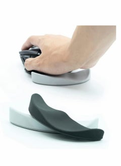 KASTWAVE 2 PCS Ergonomic Gliding Palm Rest, Soft Cooling Material, Sliding Wrist Pad That Moves with Your Mouse for Office, Computer, Laptop, Mac, Easy Typing Pain Relief Wrist Rest (Black, Silver Gray)  - Image 1