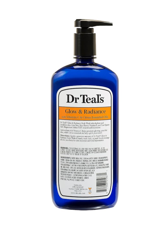 Dr Teal's Pack Of 2 Epsom Salt Body Wash with Vitamin C & Citrus Oils for Glow & Radiance - Hydrates & Conditions Youthful Skin 710ml x 2 - Image 2