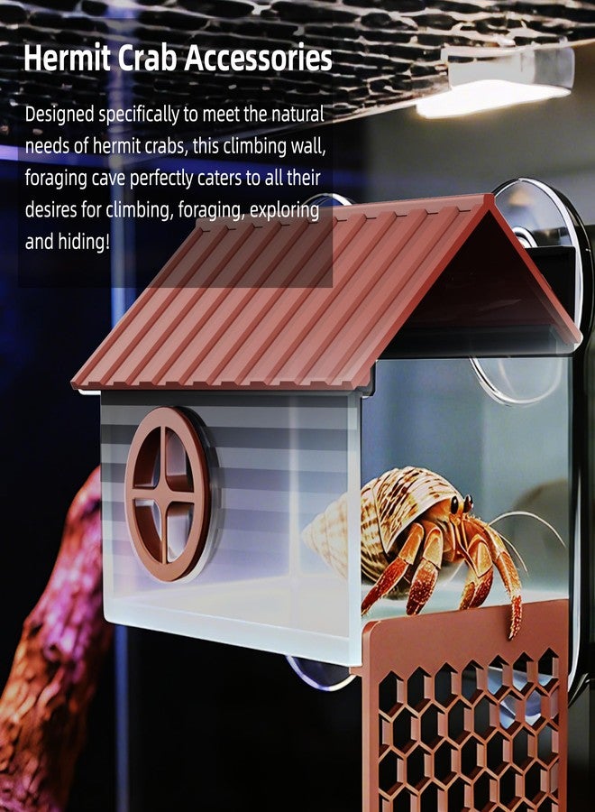 UNISOLODECHO Hermit Crab Accessories | Hermit Crab Climbing Toys with Climbing Wall | Multi-Functional Hermit Crab Hideaway & Foraging Cave with Ladder | Hermit Crab Cage Decorations - Image 2