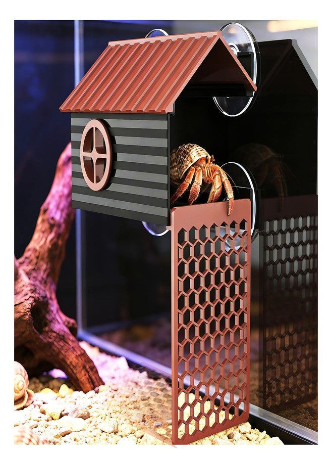 UNISOLODECHO Hermit Crab Accessories | Hermit Crab Climbing Toys with Climbing Wall | Multi-Functional Hermit Crab Hideaway & Foraging Cave with Ladder | Hermit Crab Cage Decorations - Image 1