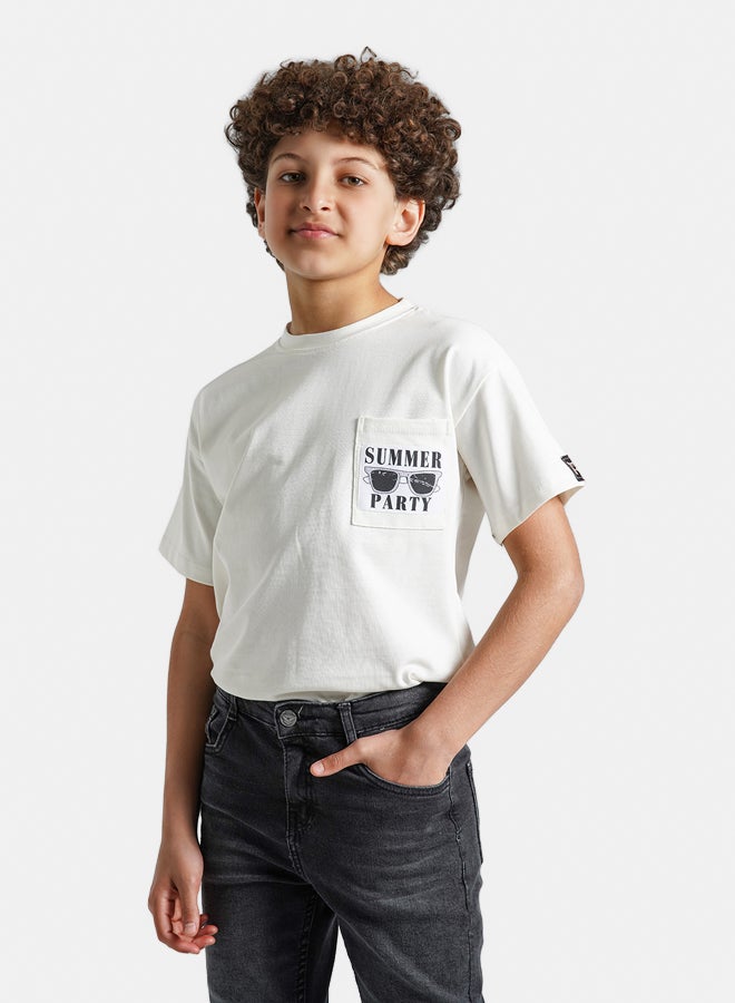 ريمينت تيشرت للاولاد برسمة حفلة الصيف اوف وايت - Image 1