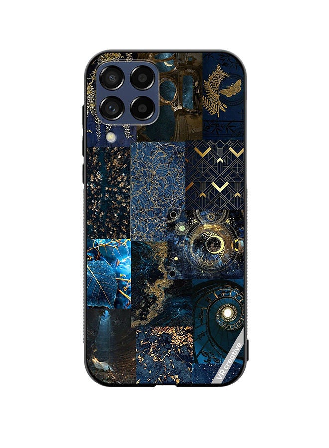 VR CREATIVE Protective Case Cover For Samsung Galaxy M33 Blue Neon College Design Multicolour - Image 1