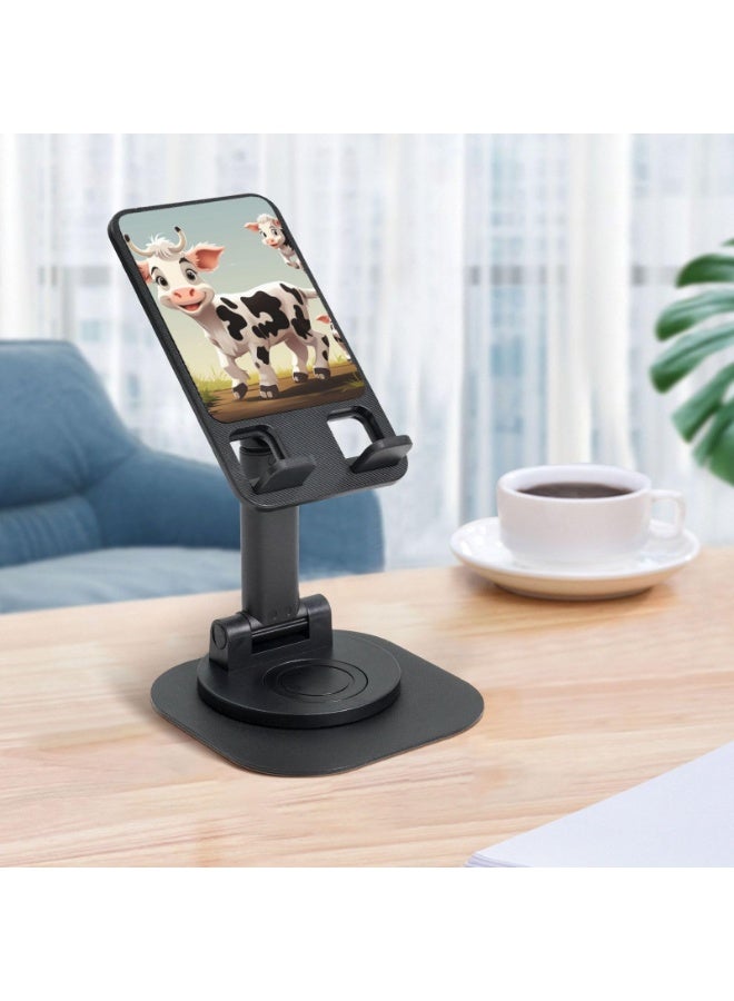 LumiArk 360° Rotating Foldable Phone and Tablet Stand - Universal Desktop Holder with Stable Base, Classic Black - Image 5