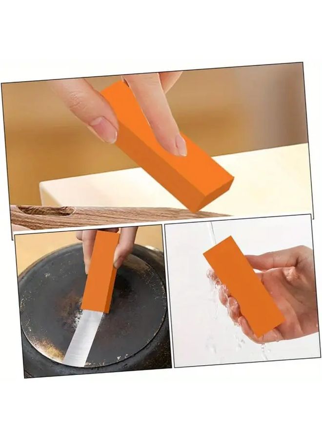 25 PCs Stainless Steel Stovetop Scrubbers Rust Cleaner Orange Rectangular Scouring Pads - Image 2