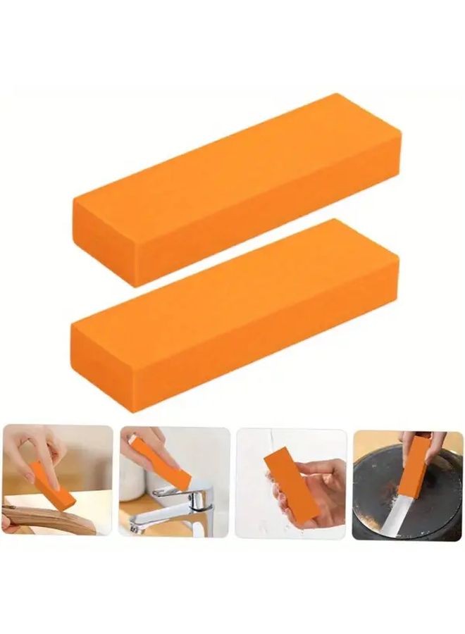 25 PCs Stainless Steel Stovetop Scrubbers Rust Cleaner Orange Rectangular Scouring Pads - Image 4
