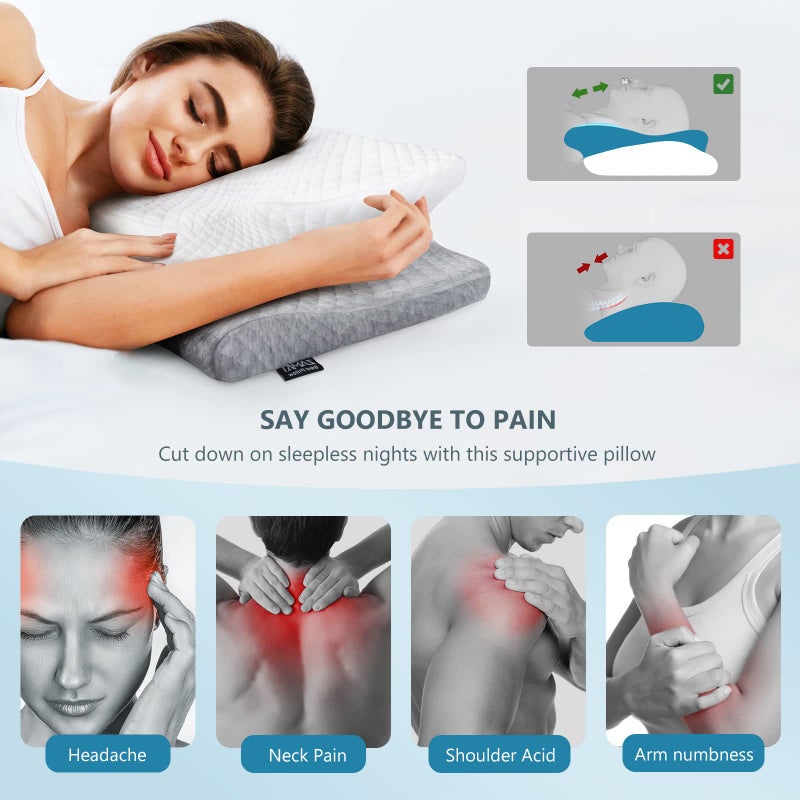ZAMAT ZAMAT Adjustable Cervical Memory Foam Pillow, Odorless Neck Pillows for Pain Relief, Orthopedic Bed Pillows for Sleeping  - Image 2