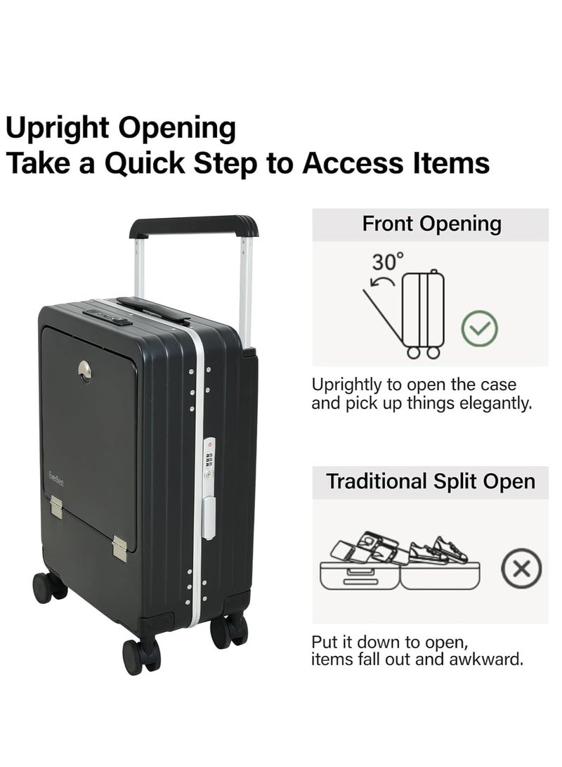Reko Carry-on Luggage, 20-inch Luggage Carry On Luggage, Travel ABS Luggage, Carry On Cabin Travel Trolley Bag with Combination Lock and 4 Spinner Wheels, ABS+PC (Black) - Image 5