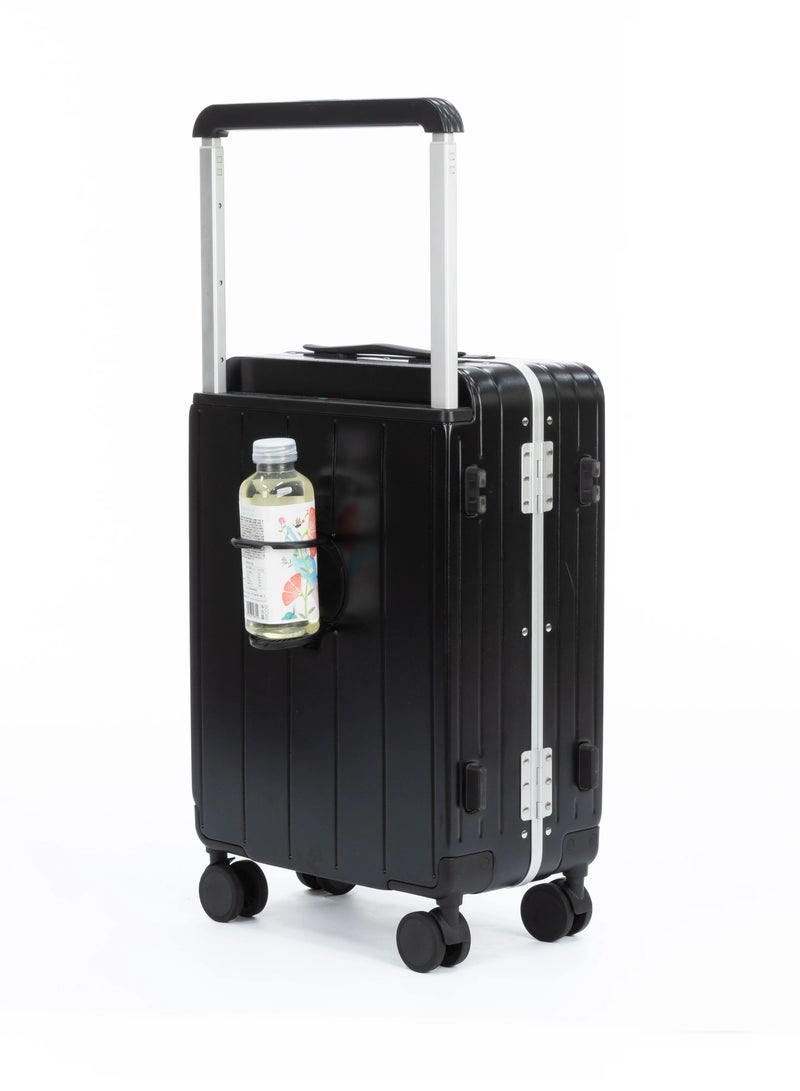 Reko Carry-on Luggage, 20-inch Luggage Carry On Luggage, Travel ABS Luggage, Carry On Cabin Travel Trolley Bag with Combination Lock and 4 Spinner Wheels, ABS+PC (Black) - Image 2