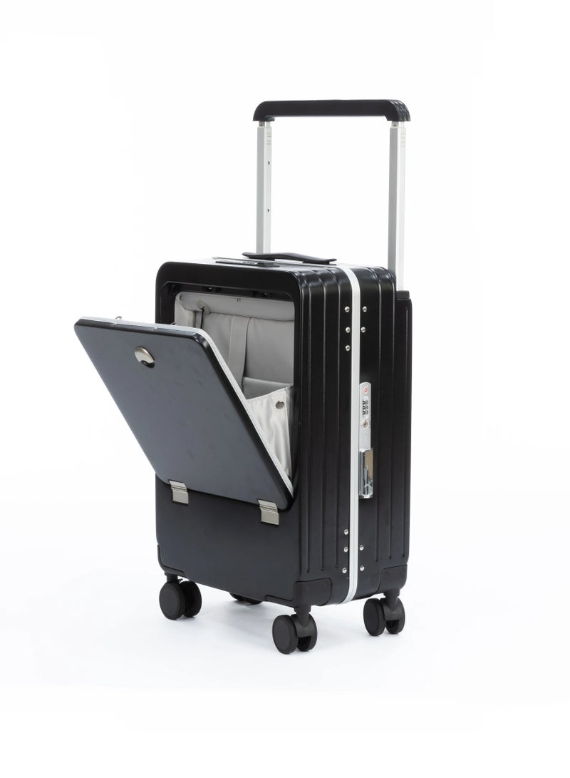 Reko Carry-on Luggage, 20-inch Luggage Carry On Luggage, Travel ABS Luggage, Carry On Cabin Travel Trolley Bag with Combination Lock and 4 Spinner Wheels, ABS+PC (Black) - Image 3
