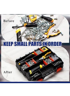 SEVIA Sevia Hardware Parts Organizers Versatile and Durable Storage Toolbox 4PCS Set Storage Box Hardware Tool Organizer with Removable Dividers for Screws Nuts Small Parts Durable Plastic Box  - Image 5