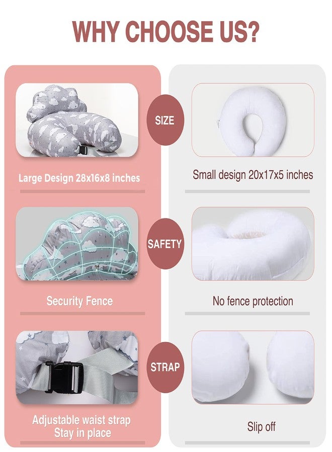PILLANI Nursing Pillow – Breastfeeding Pillows with Security Fence for Enhanced Support & Comfort – Removable Cotton Cover, Adjustable Waist Strap, Newborn Essentials Must Haves Baby Registry Search - Image 5