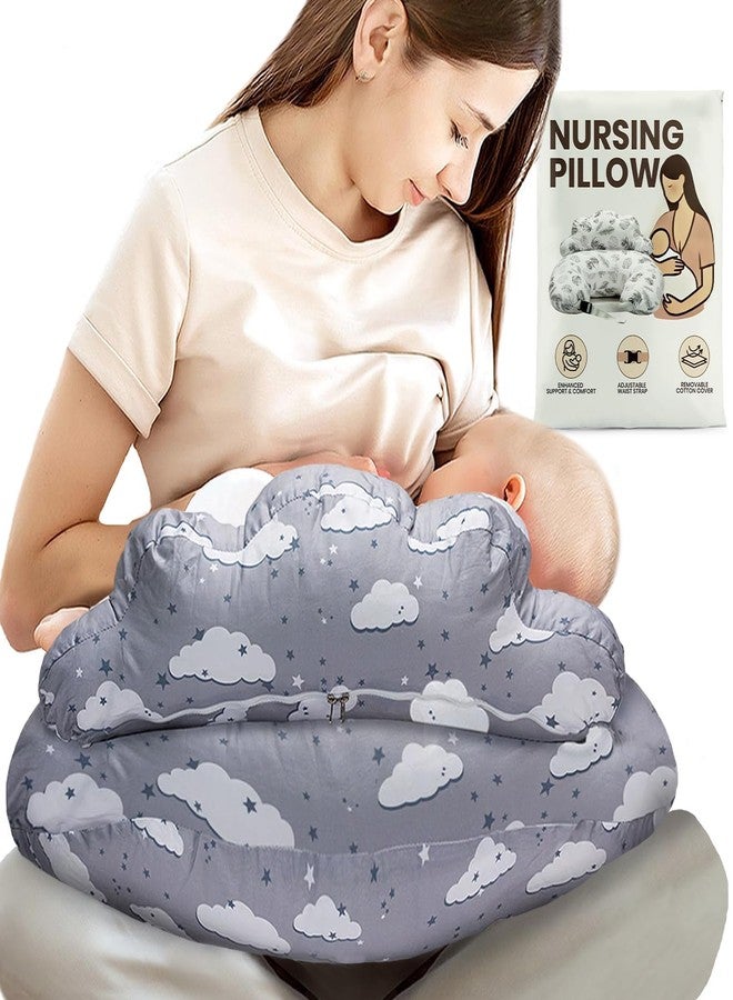 PILLANI Nursing Pillow – Breastfeeding Pillows with Security Fence for Enhanced Support & Comfort – Removable Cotton Cover, Adjustable Waist Strap, Newborn Essentials Must Haves Baby Registry Search - Image 1