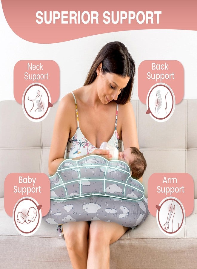 PILLANI Nursing Pillow – Breastfeeding Pillows with Security Fence for Enhanced Support & Comfort – Removable Cotton Cover, Adjustable Waist Strap, Newborn Essentials Must Haves Baby Registry Search - Image 4