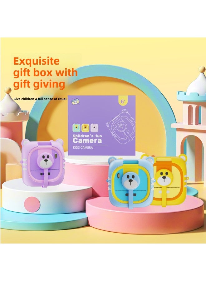 Generic Print Children's Camera, The Cartoon Mini Flip Lens, Cute And Adorable Students Digital HD Camera-Color:Purple  - Image 2
