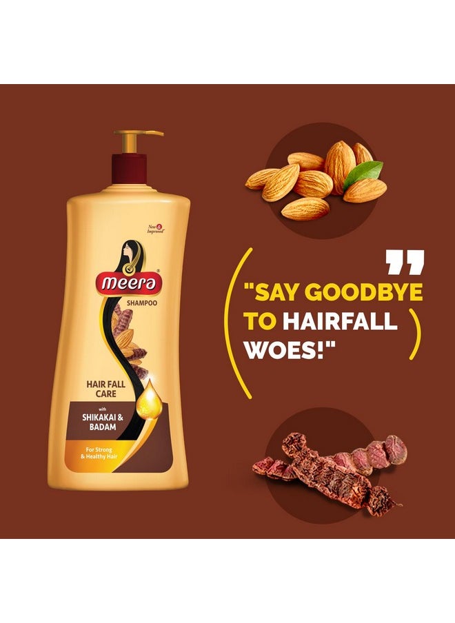 MEERA Hairfall Care Shampoo, Goodness Of Badam & Shikakai, For Strong & Healthy Hair, For Men And Women, Paraben Free, 340Ml  - Image 2