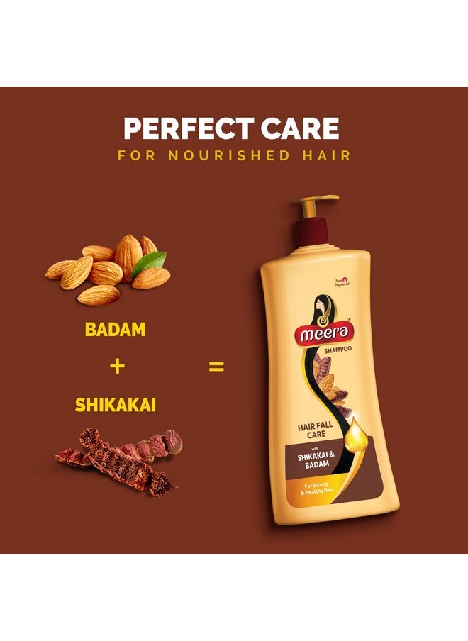 MEERA Hairfall Care Shampoo, Goodness Of Badam & Shikakai, For Strong & Healthy Hair, For Men And Women, Paraben Free, 340Ml  - Image 1