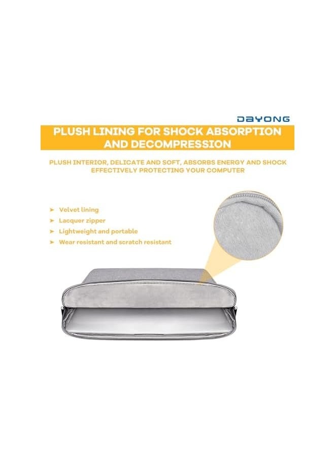 دايونغ حقيبة كمبيوتر محمول مقاس 13 بوصة، وغطاء واقٍ مقاس 13 بوصة، وحقيبة كمبيوتر محمولة وملحقات حقيبة كمبيوتر محمول للسفر (رمادي فاتح) - Image 4