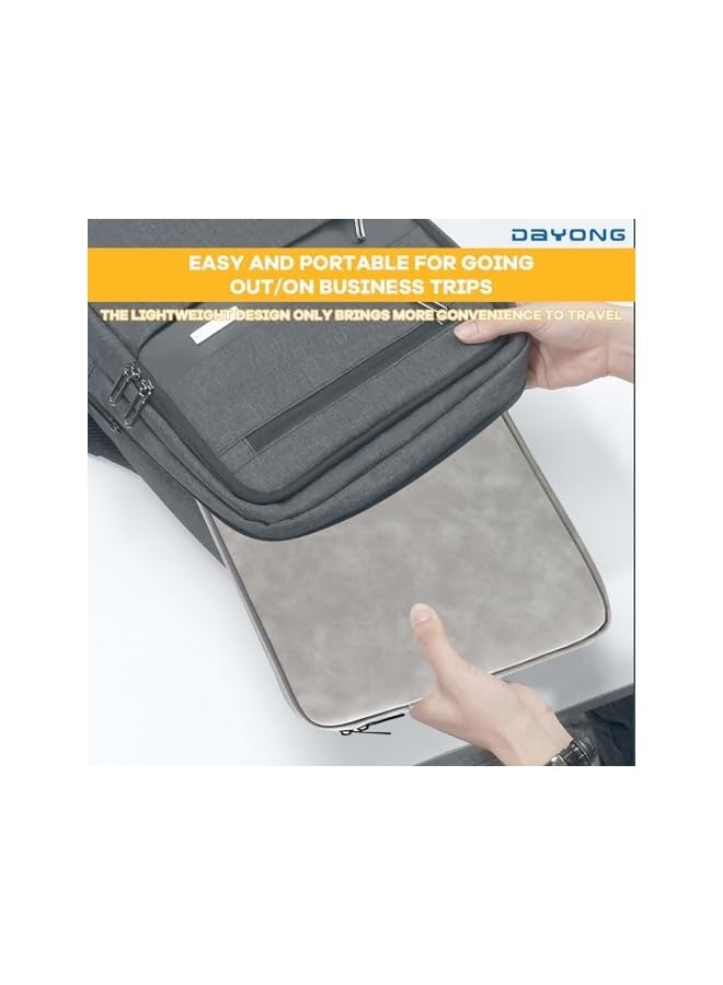 دايونغ حقيبة كمبيوتر محمول مقاس 13 بوصة، وغطاء واقٍ مقاس 13 بوصة، وحقيبة كمبيوتر محمولة وملحقات حقيبة كمبيوتر محمول للسفر (رمادي فاتح) - Image 5