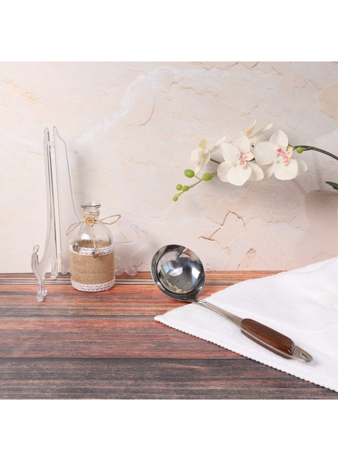 Royalford Stainless Steel Soup Spoon Brown Series Wooden Finish Pp Handle 31X9X7.5Cm Multicolor - Image 3