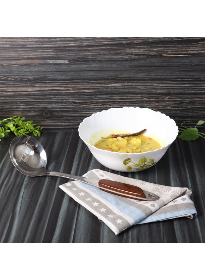 Royalford Stainless Steel Soup Spoon Brown Series Wooden Finish Pp Handle 31X9X7.5Cm Multicolor - Image 2