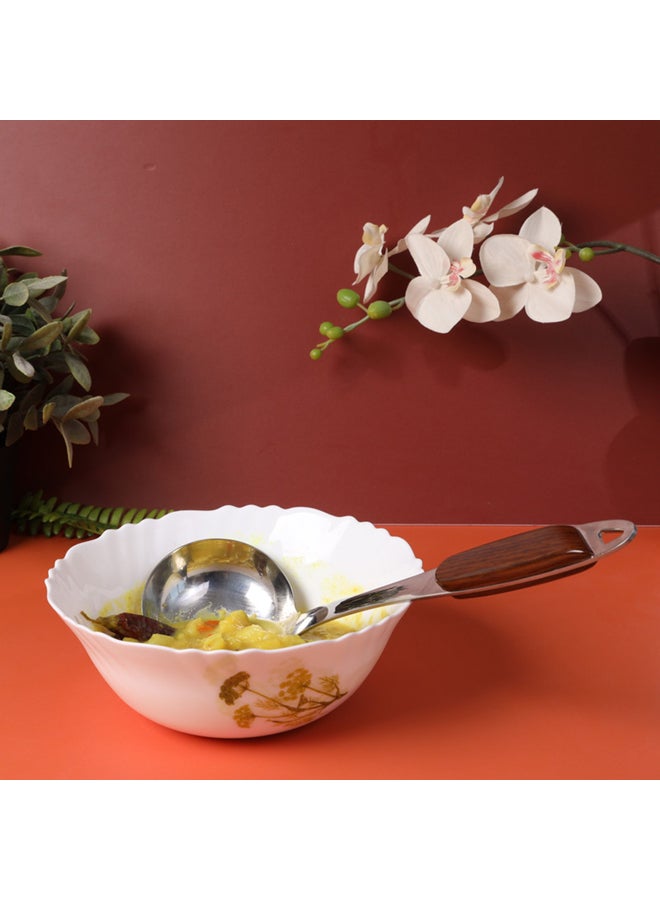 Royalford Stainless Steel Soup Spoon Brown Series Wooden Finish Pp Handle 31X9X7.5Cm Multicolor - Image 4