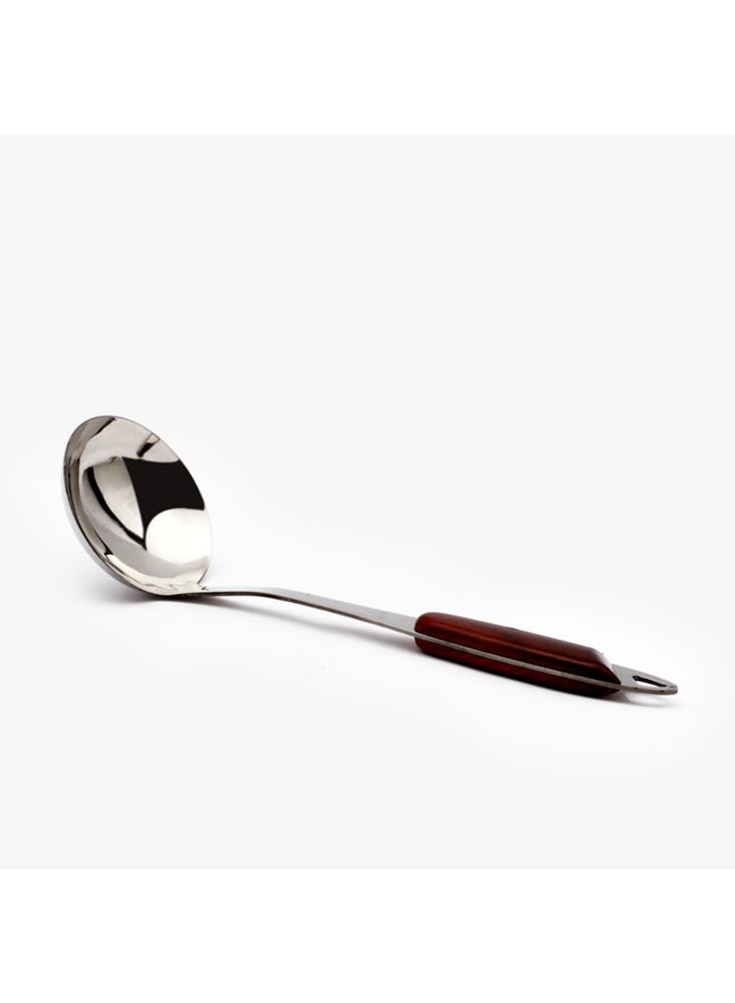Royalford Stainless Steel Soup Spoon Brown Series Wooden Finish Pp Handle 31X9X7.5Cm Multicolor - Image 1