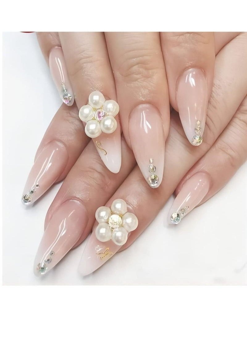 Self Adhesive Pearl Stickers Makeup,White Pearls Gems for Eyes Face Nail Temporary Tattoo Gems Jewelry DIY Crafts Home Decoration Scrapbooking Embellishments Accessories Festival Decorations, 4 Size - Image 2