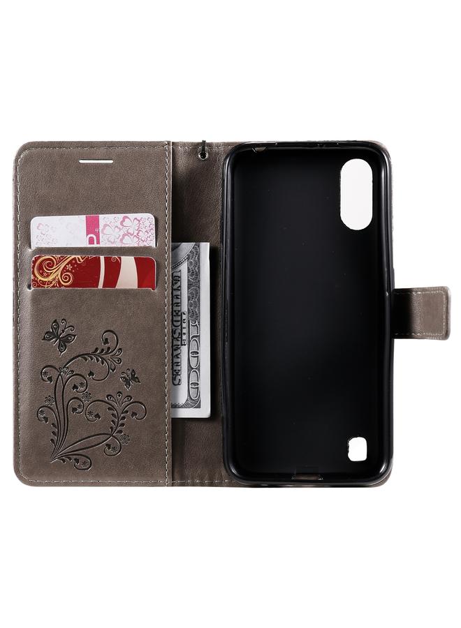 اس-توب جراب لهاتف Samsung Galaxy A01، جراب جلدي أفقي قابل للطي بنقشة فراشات ثلاثية الأبعاد مع حامل وفتحة بطاقة ومحفظة - Image 4