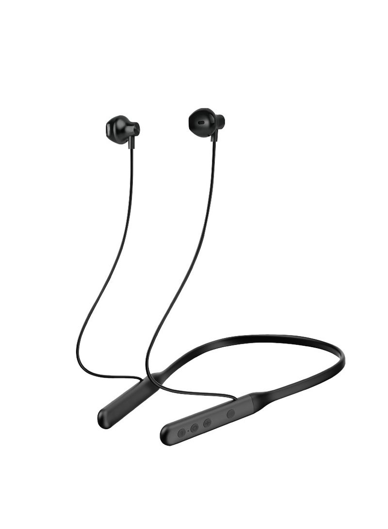 إيزز سوار رقبة رياضي من السيليكون بلوتوث لاسلكي مع وقت تشغيل 20 ساعة، بلوتوث 5.3، شفط مغناطيسي، أسود - Image 1