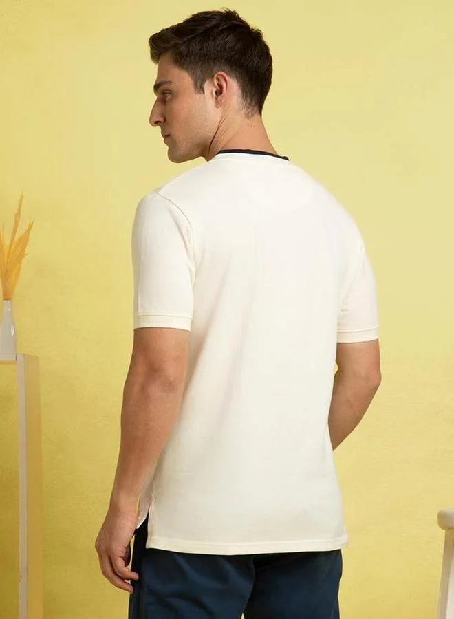 Dennis Lingo Dennis lingo Cotton Regular Fit Henley Neck T-Shirts