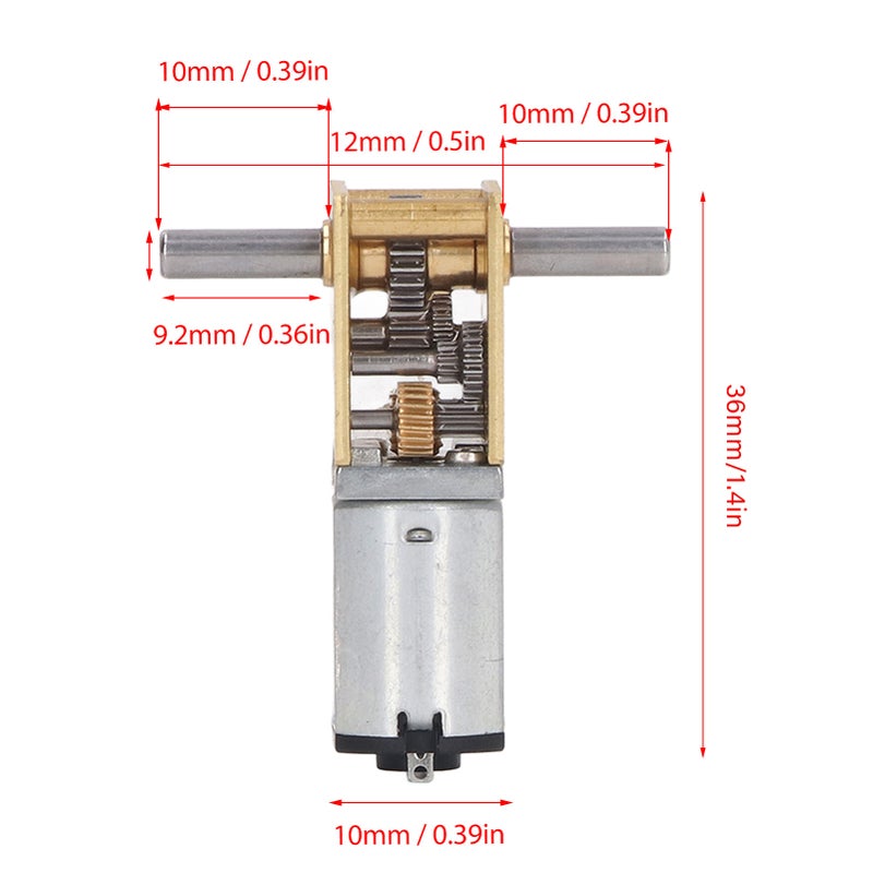 DC6V 8RPM Motor Dual Shaft Worm Gear Reduction Motor High Torsion Low Speed Motor with Fixed Seat 1218‑N20 - Image 3