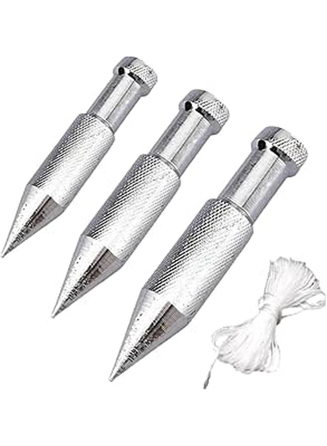 3 Pieces Plumb Bob Plumb Setter Portable Carbon Steel Vertical Measuring Tool Wire Outdoor Carpentry Construction - Image 1
