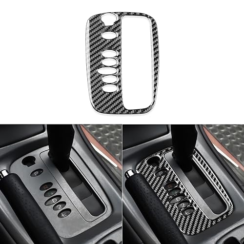 PJFUS Real Premium Carbon Fiber Car Center Console Gear Shift Transmission Panel Trim Compatible with Toyota Celica 2000 2001 2002 2003 2004 2005 Auto Interior Accessories Black 1pc - Image 1