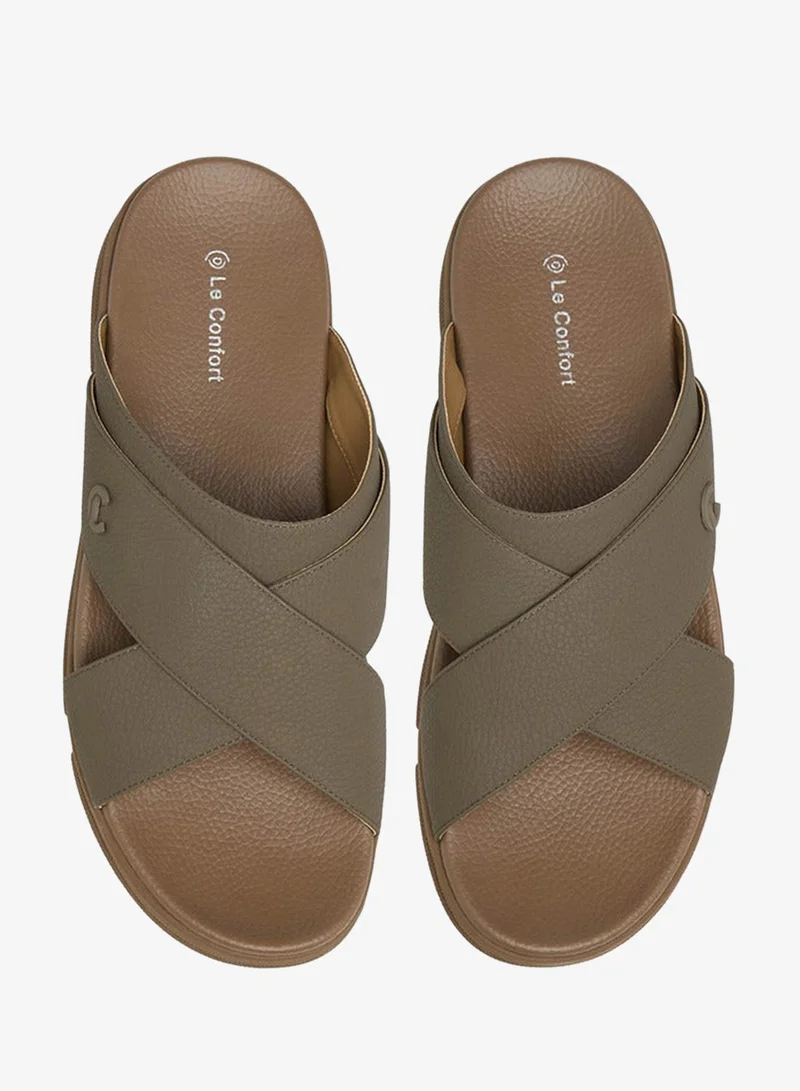لو كونفورت Men Cross Strap Comfort Sandals