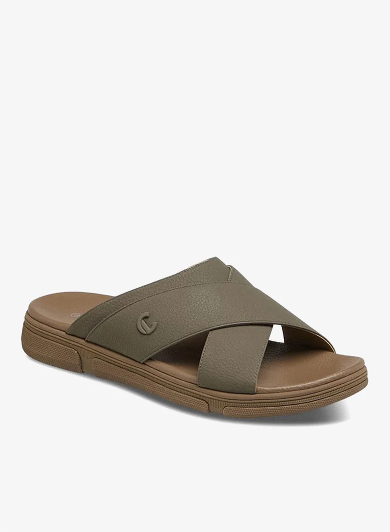 لو كونفورت Men Cross Strap Comfort Sandals