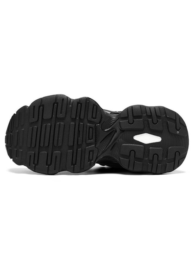 Snowflying Uni Dad Shoes New Couple Mesh Breathable Thick Sole Casual Sports Shoes Black Warrior Size 36
