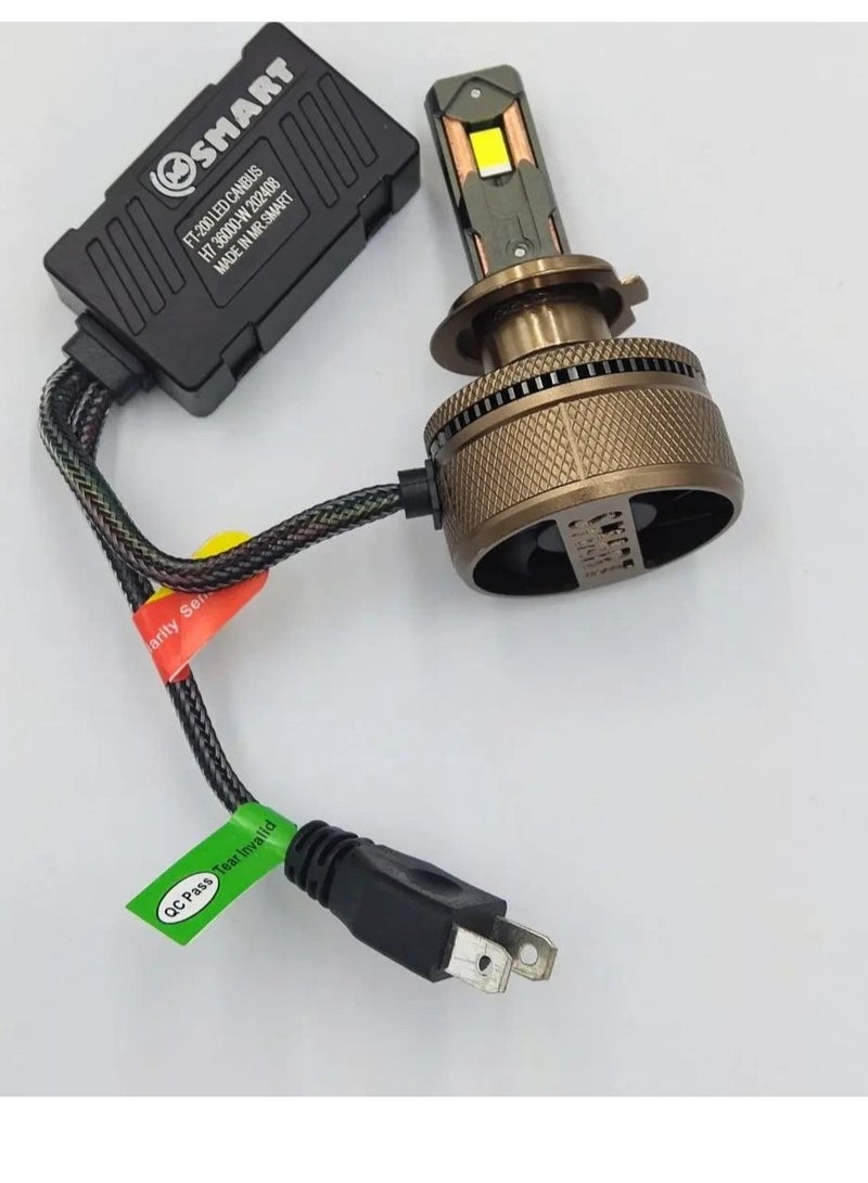 FT200 H1 LED Headlight Bulbs – 200W Super Bright White Light with Smart Cooling System – 2 Pieces, - Image 3