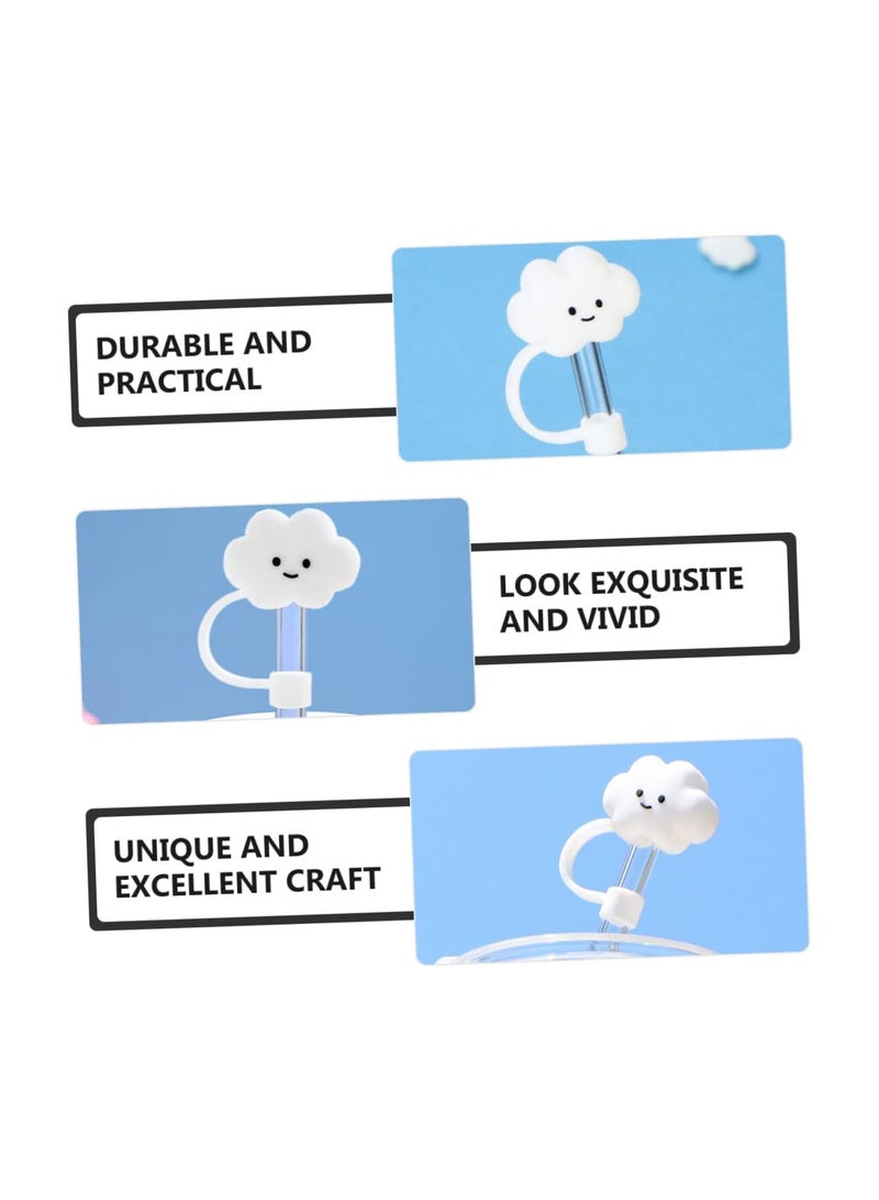 GGOOT 25 pcs Cloud Straw dust Plug White Mugs Metal Water Bottles Childrens Water Bottle Straw Topper Straw Covers for Reusable Straws Reusable Straw Tips Reusable Straw caps Girl - Image 2