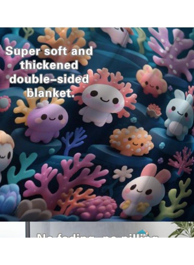 عام بطانية رقيقة من الفانيلا (حرارة ومريحة، ومناسبة للنوم واستخدام اللعبة والغبار والرمل) 150 سم * 200 سم - 218 - Image 5