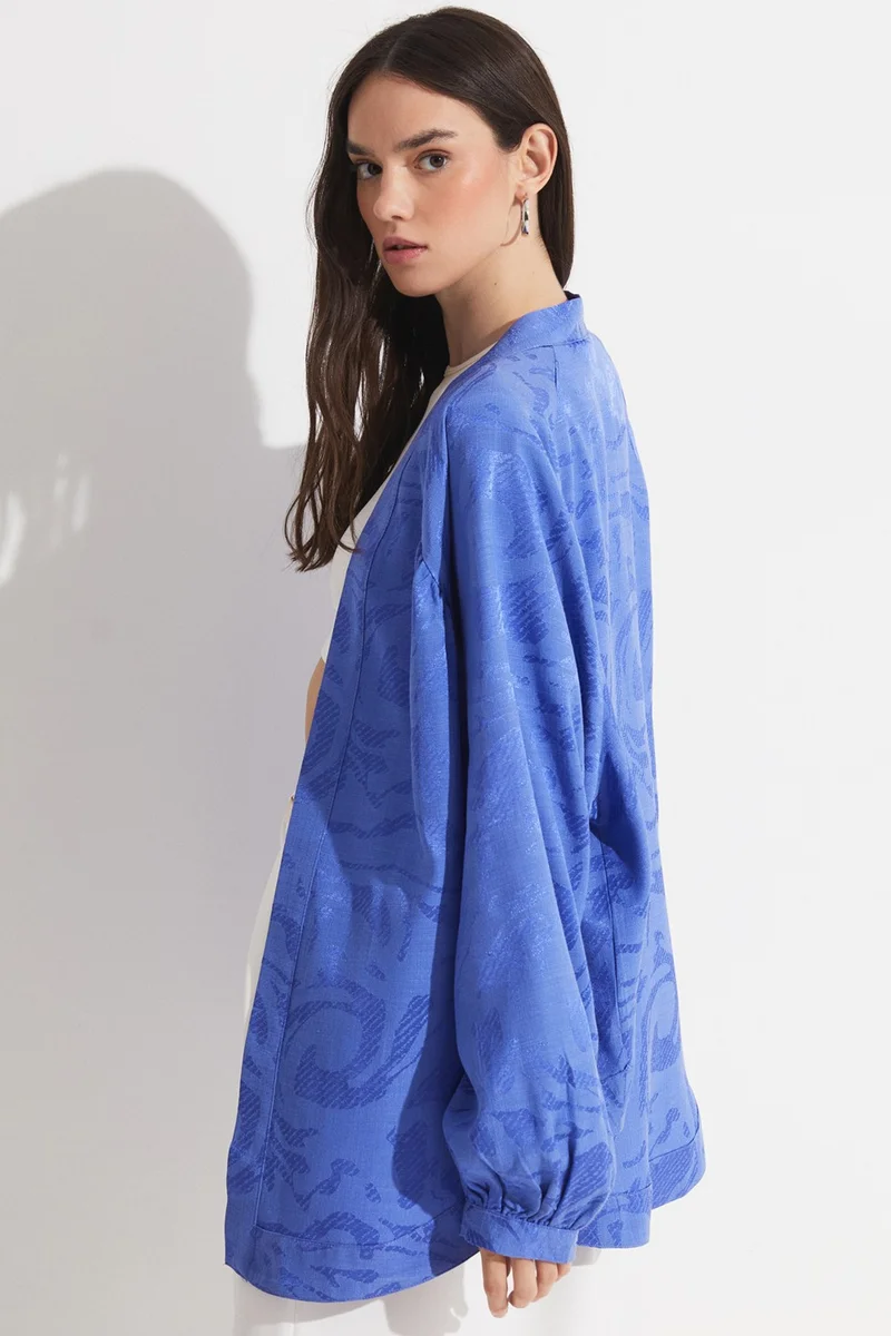 JUNE Women's Exclusive Self-Patterned Rayon Blend Kimono