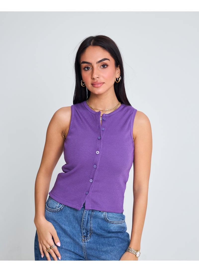 Dresscode Basic Purple Tank Top - Image 1