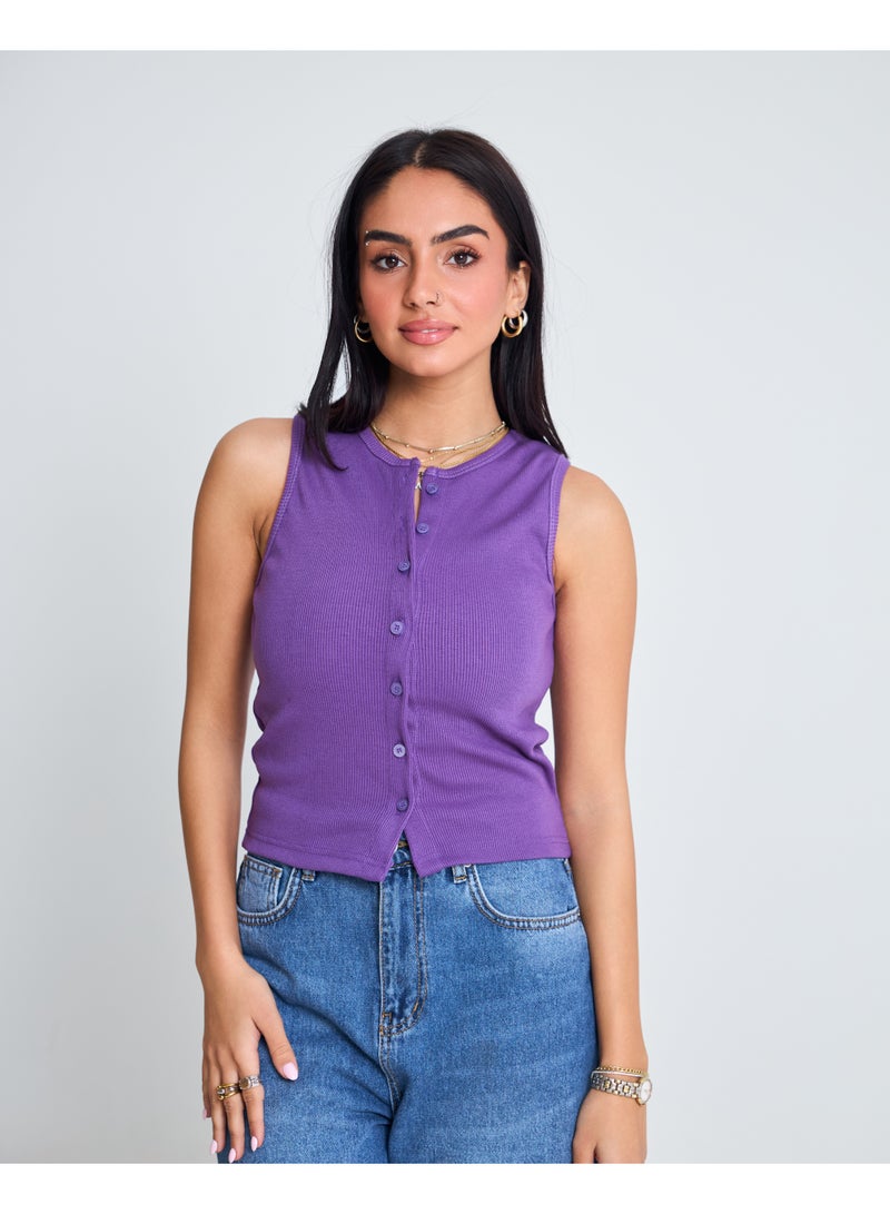 Dresscode Basic Purple Tank Top - Image 5