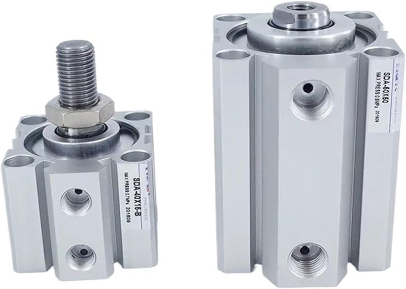 Compact Pneumatic Cylinder Double Acting SDAS32 90mm Female Thread Bore 32mm Stroke 5 10 20 25 30 40 50 60 75 100mm - Image 2