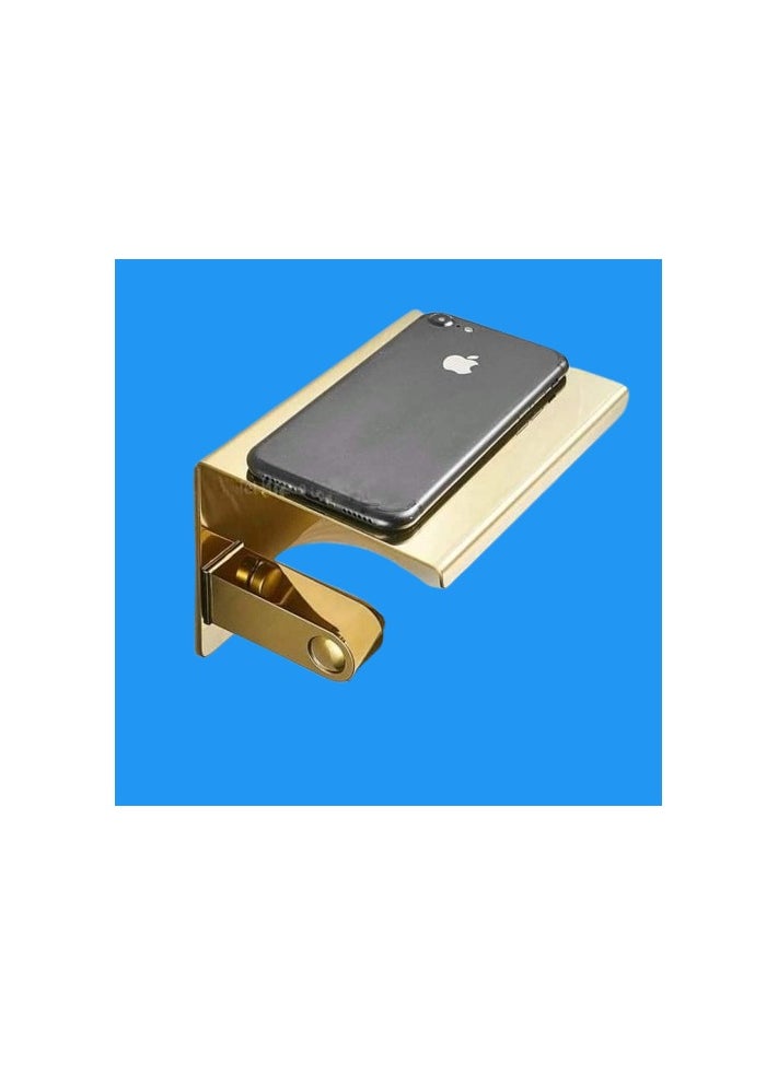 Generic - High Quality Stainless Steel Toilet Paper Holder for Different Temperature Change Bathroom Kitchen Storage Tissue Holder Wall Mounted Gold for Mobile Phone Shelf Small Tissues and More - Image 1