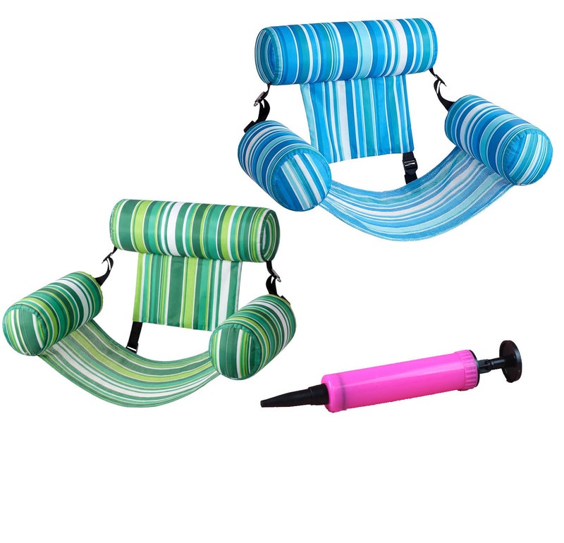 Inflatable Pool Float Chair for Adults - Water Hammock for Swimming, Beach Fun & Party